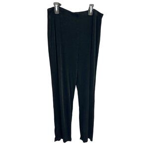 Chicos Travelers Black Wide Leg Pull On Pants Size Large
